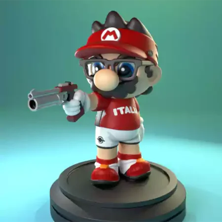 Chibi Mario Shooter 3D Print Model