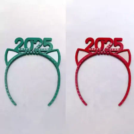 New Year 2025 Headband STL Files for 3D Printing