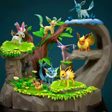 Eeveelutions Diorama 3D Print STL Model