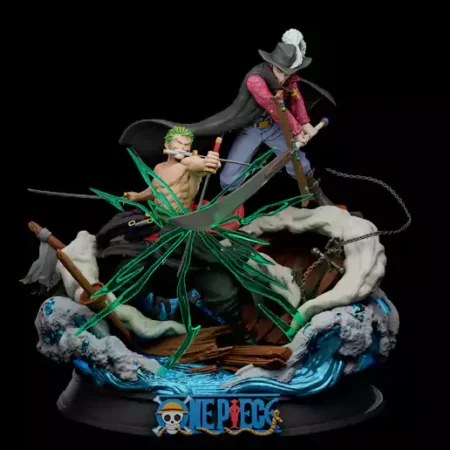 Zoro vs Mihawk STL 3D Print Model