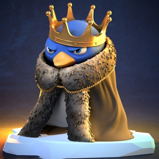 Penguin King STL 3D Print Model - Image 2
